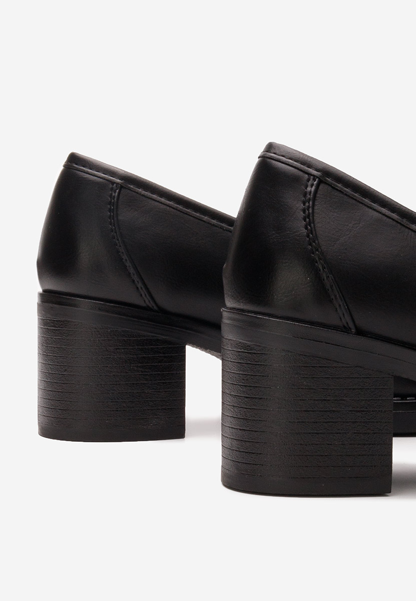 Loafers γυναικεια με τακουνι Darna μαύρα