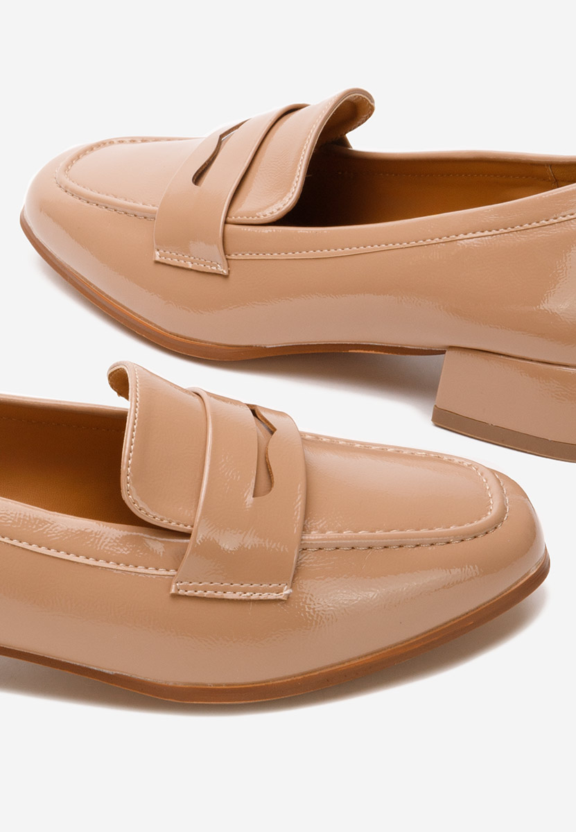 Loafers γυναικεια με τακουνι Kirada μπεζ