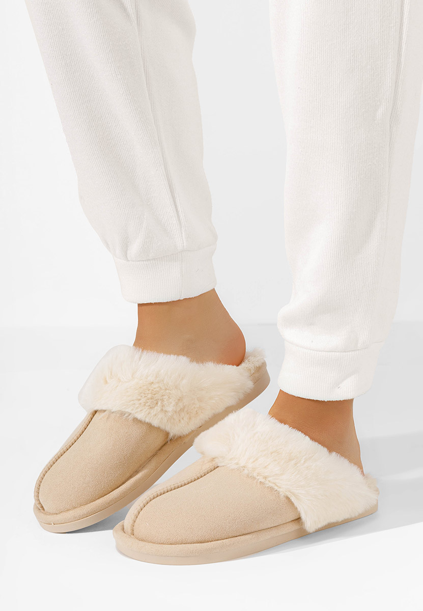 Παντοφλεσ γυναικειεσ χειμερινεσ Arielle μπεζ