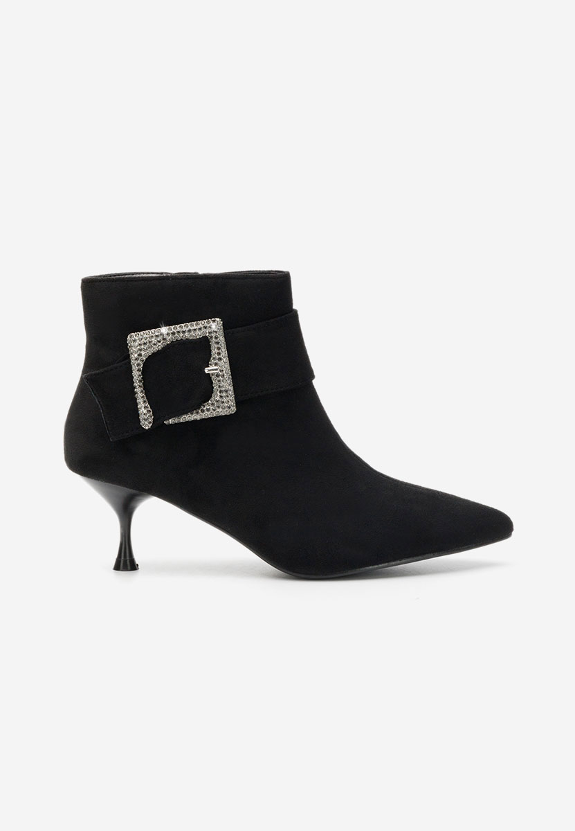 Μποτάκια με λεπτο τακουνι Karlene Μαύρα