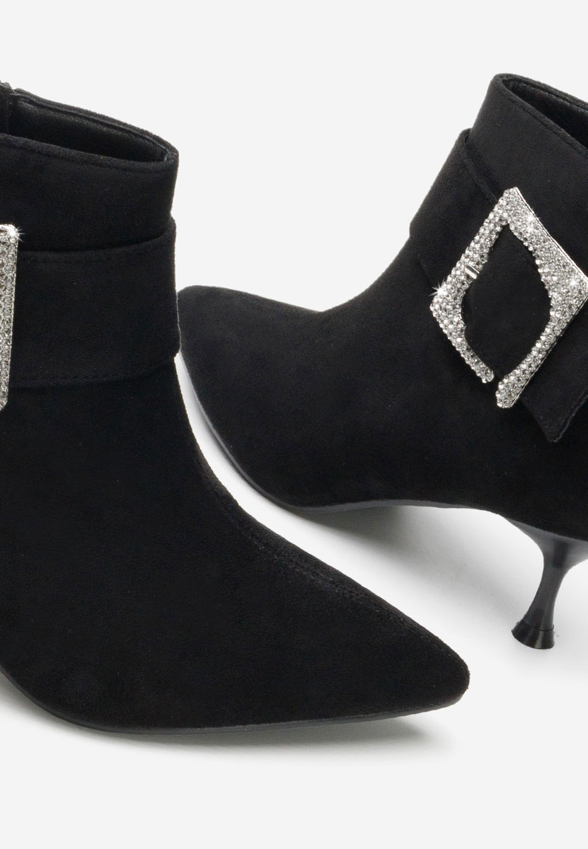 Μποτάκια με λεπτο τακουνι Karlene Μαύρα