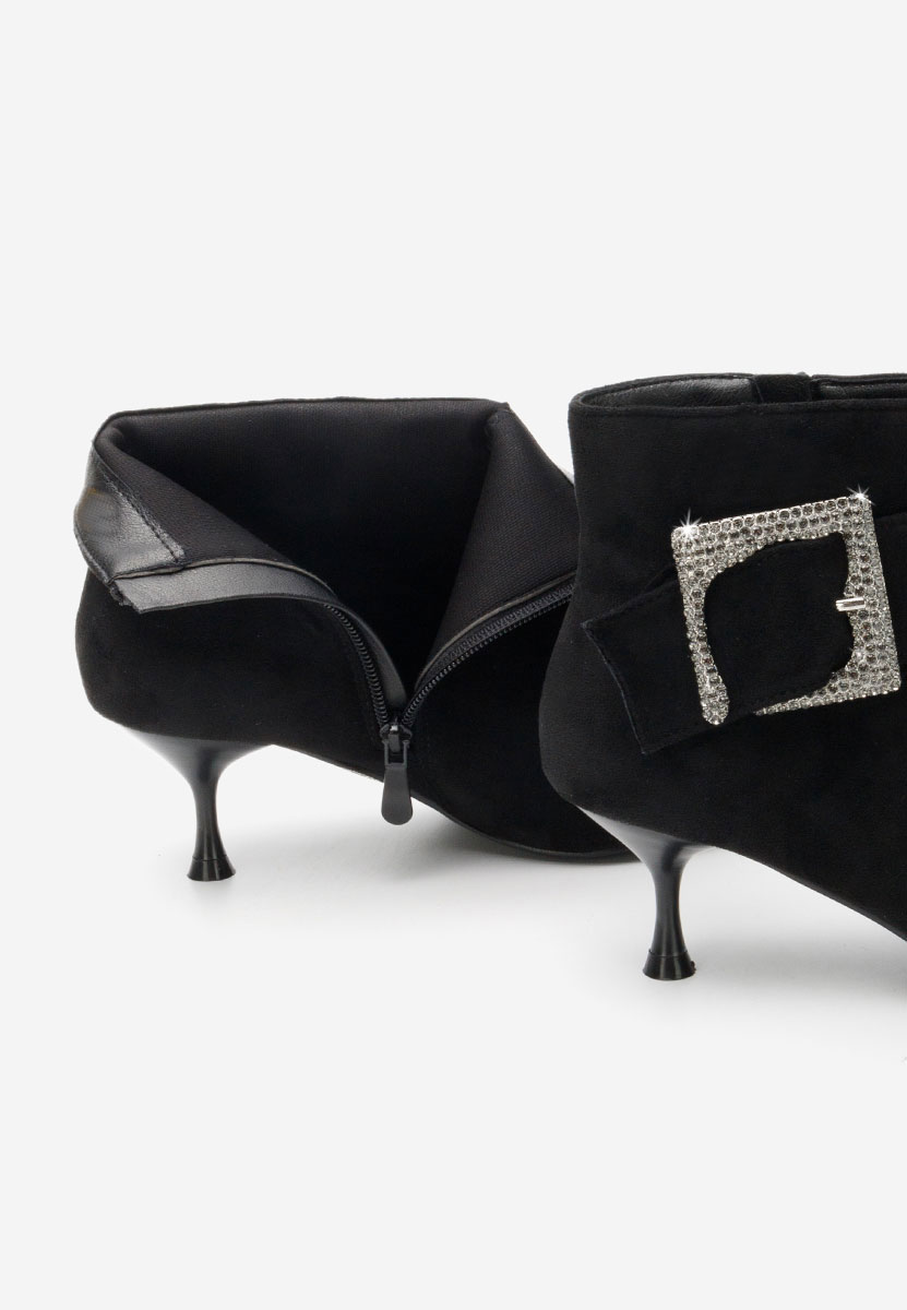 Μποτάκια με λεπτο τακουνι Karlene Μαύρα