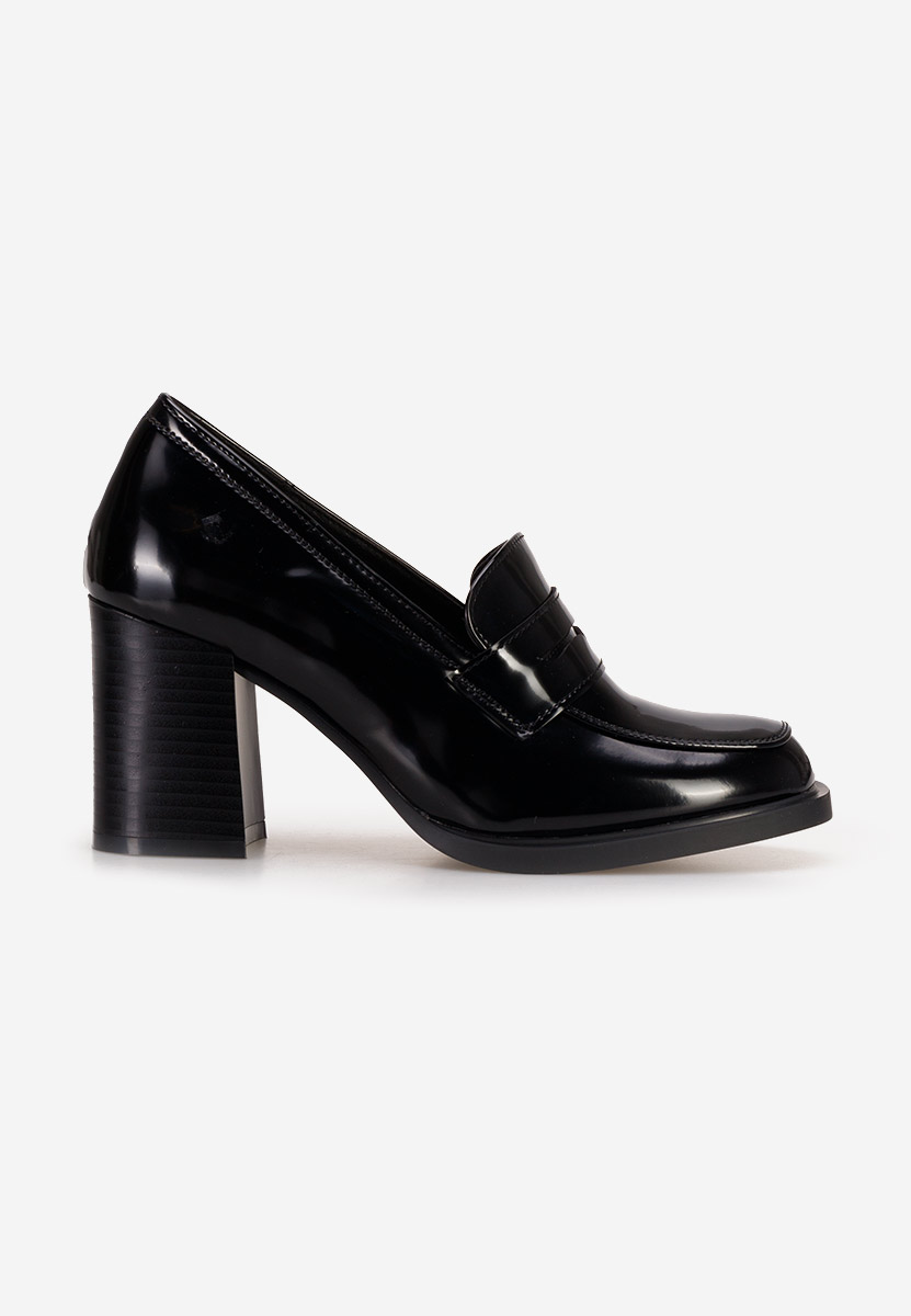 Loafers γυναικεια με τακουνι Odesia V4 μαύρα