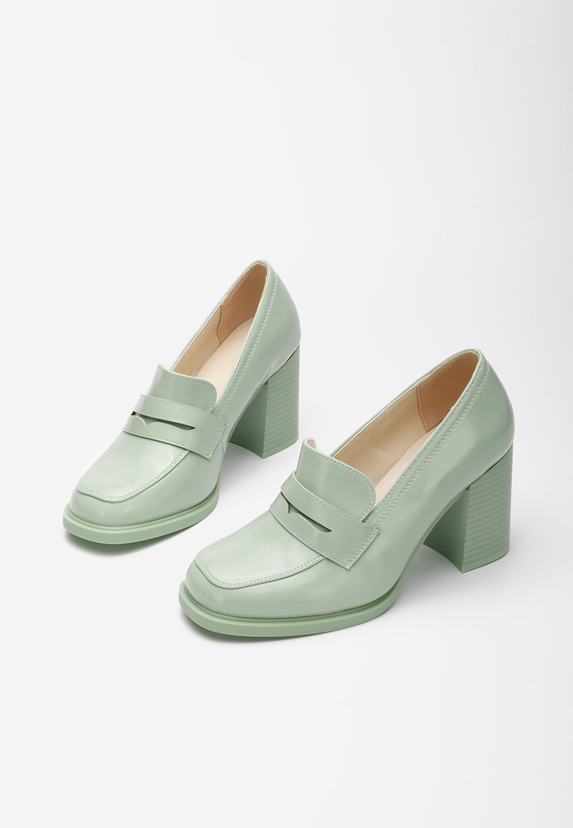 Loafers γυναικεια με τακουνι Odesia V4 πρασινο