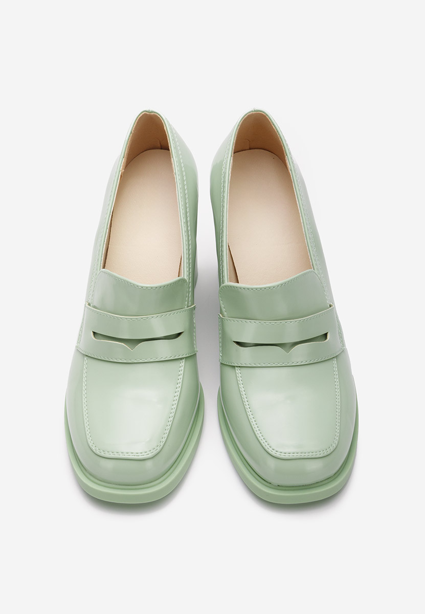 Loafers γυναικεια με τακουνι Odesia V4 πρασινο