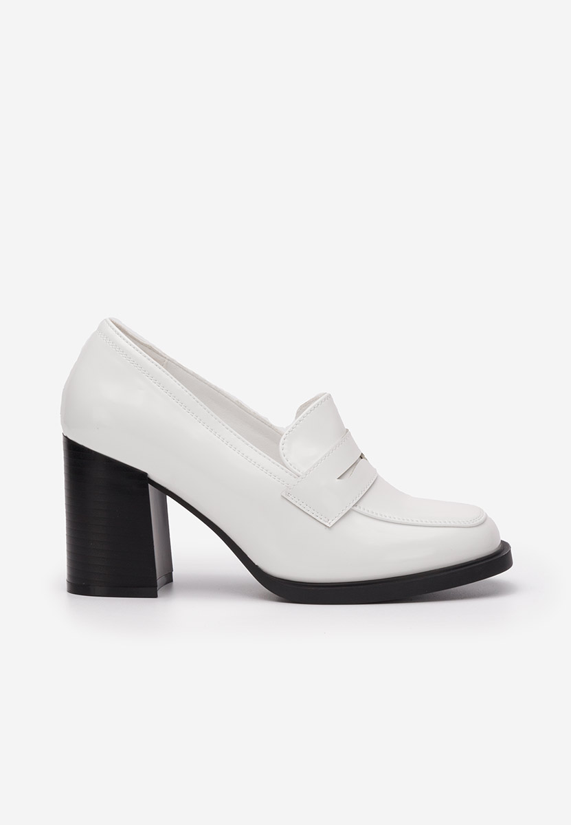 Loafers γυναικεια με τακουνι Odesia V4 λευκά