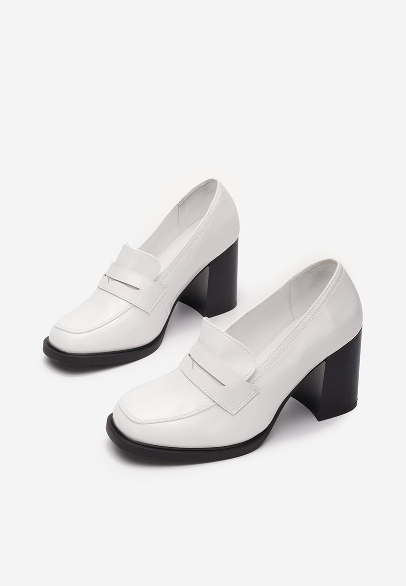 Loafers γυναικεια με τακουνι Odesia V4 λευκά