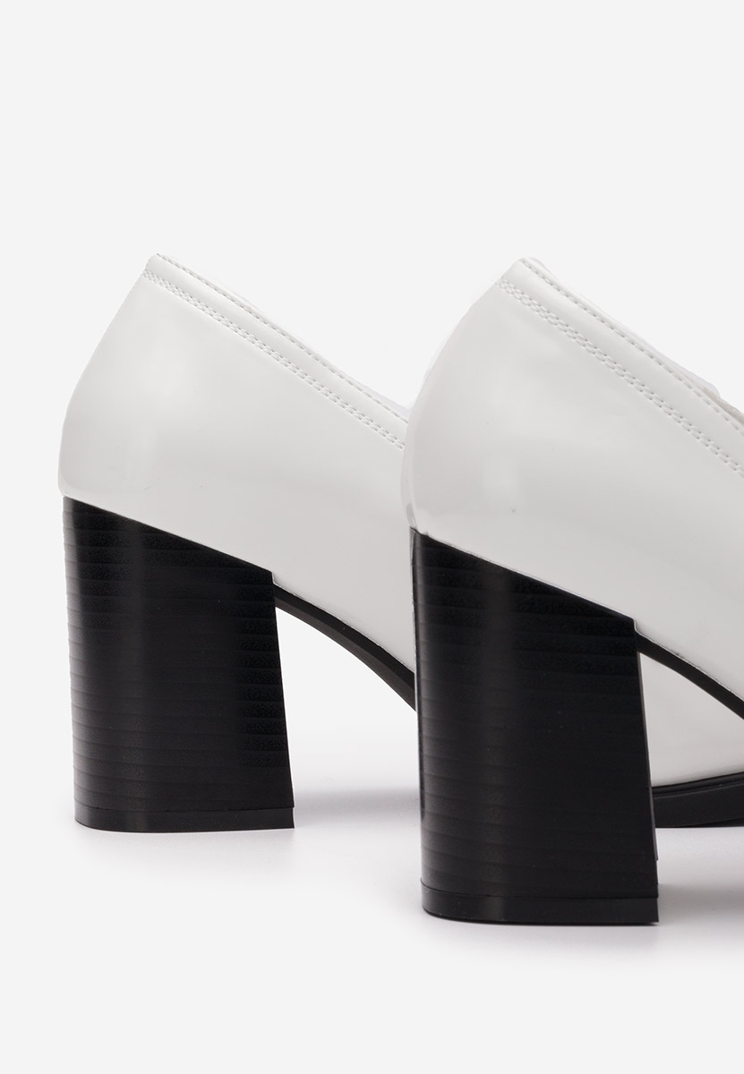 Loafers γυναικεια με τακουνι Odesia V4 λευκά