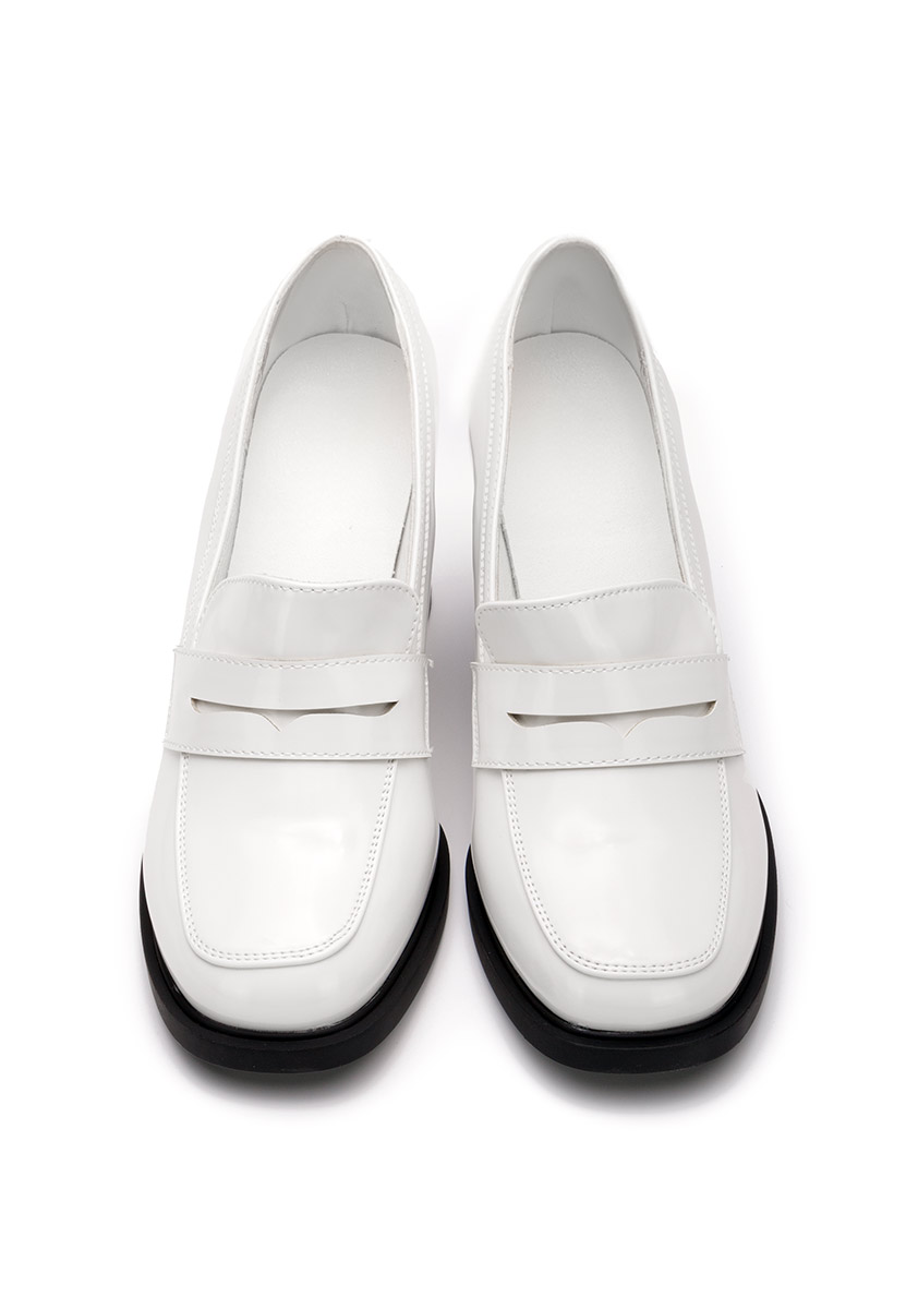 Loafers γυναικεια με τακουνι Odesia V4 λευκά