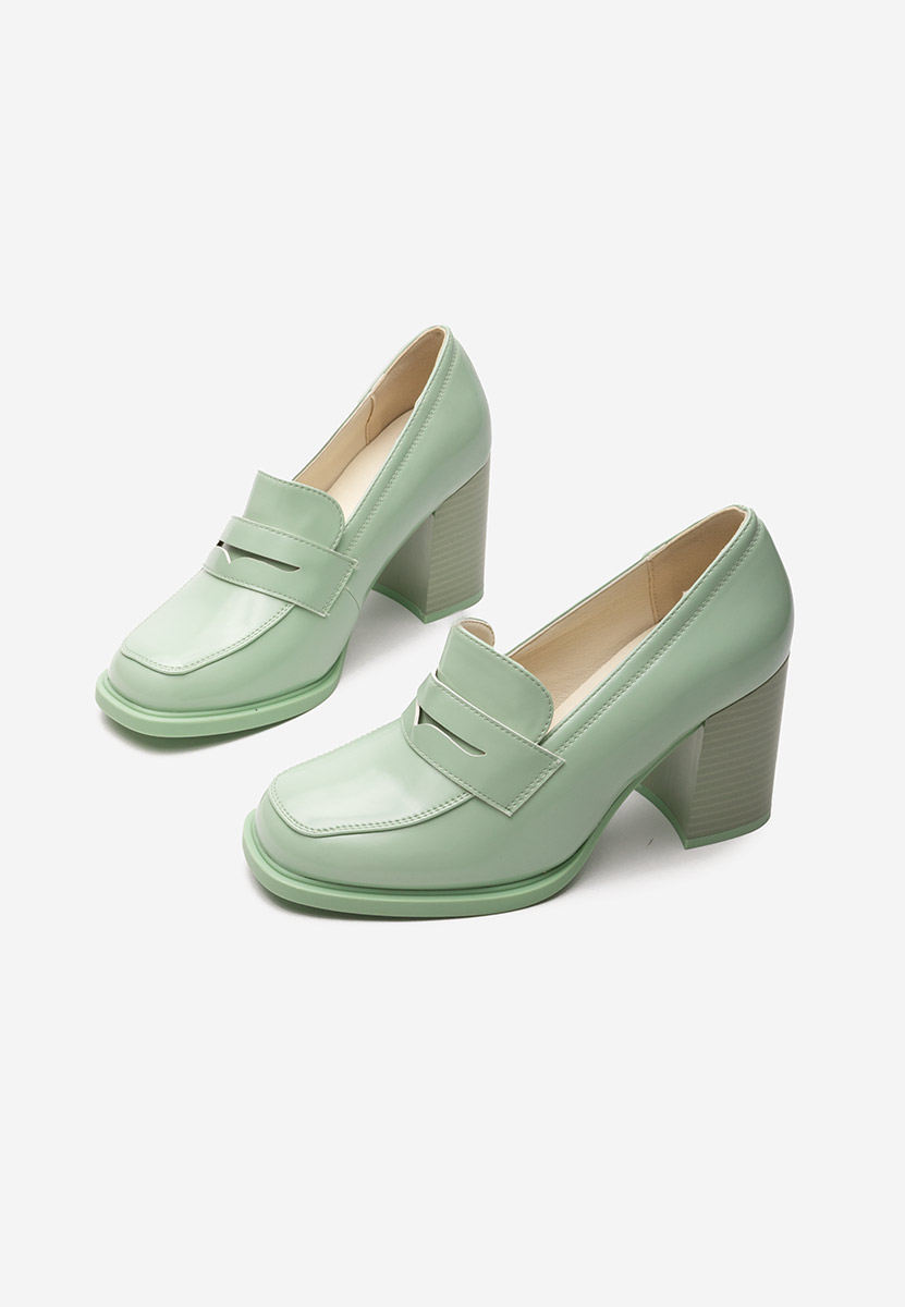 Loafers γυναικεια με τακουνι Odesia πρασινο