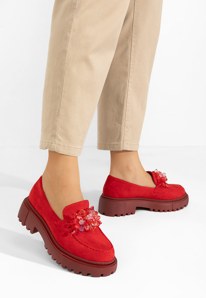 Loafers γυναικεια Amilla κοκκινο