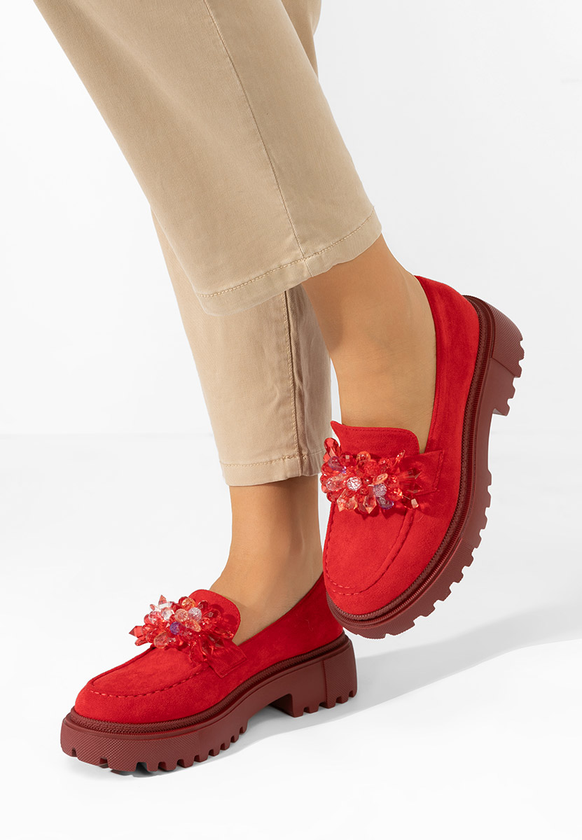 Loafers γυναικεια Amilla κοκκινο