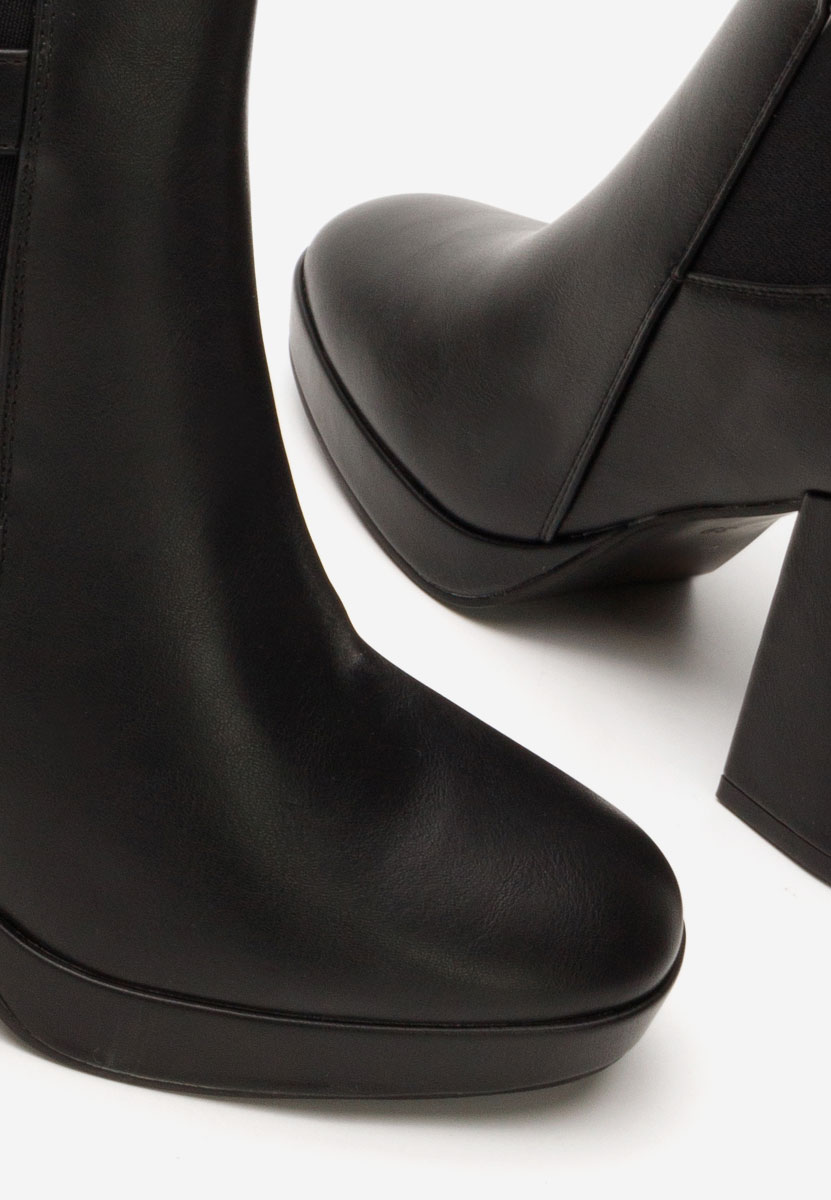 Μποτάκια με χοντρό τακούνι Sumiko Μαύρα