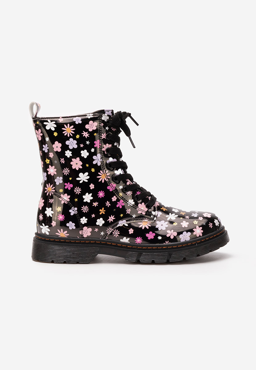 Κοριτσίστικες μποτάκια Flowers Μαύρα