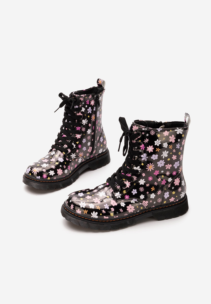 Κοριτσίστικες μποτάκια Flowers Μαύρα