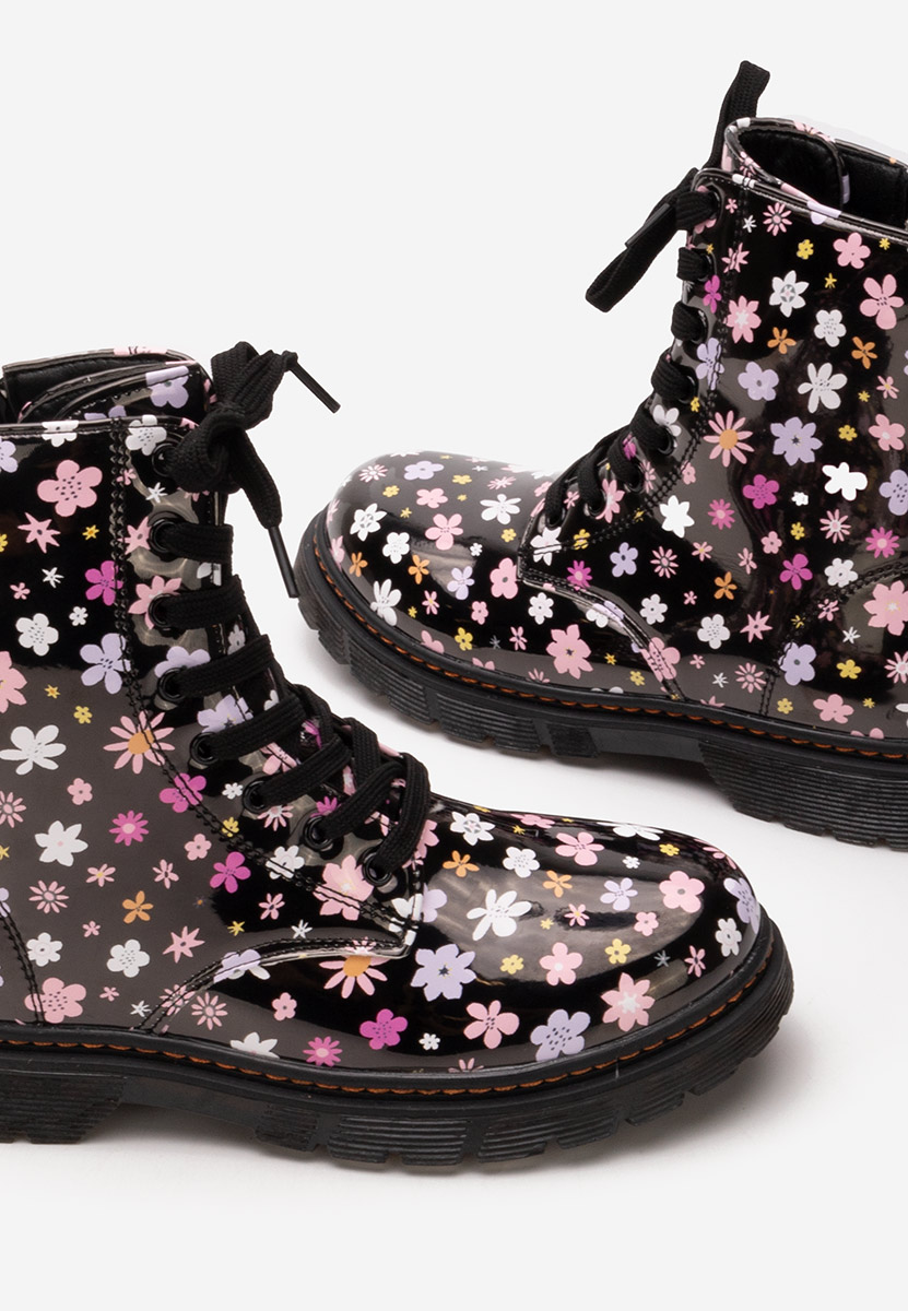Κοριτσίστικες μποτάκια Flowers Μαύρα
