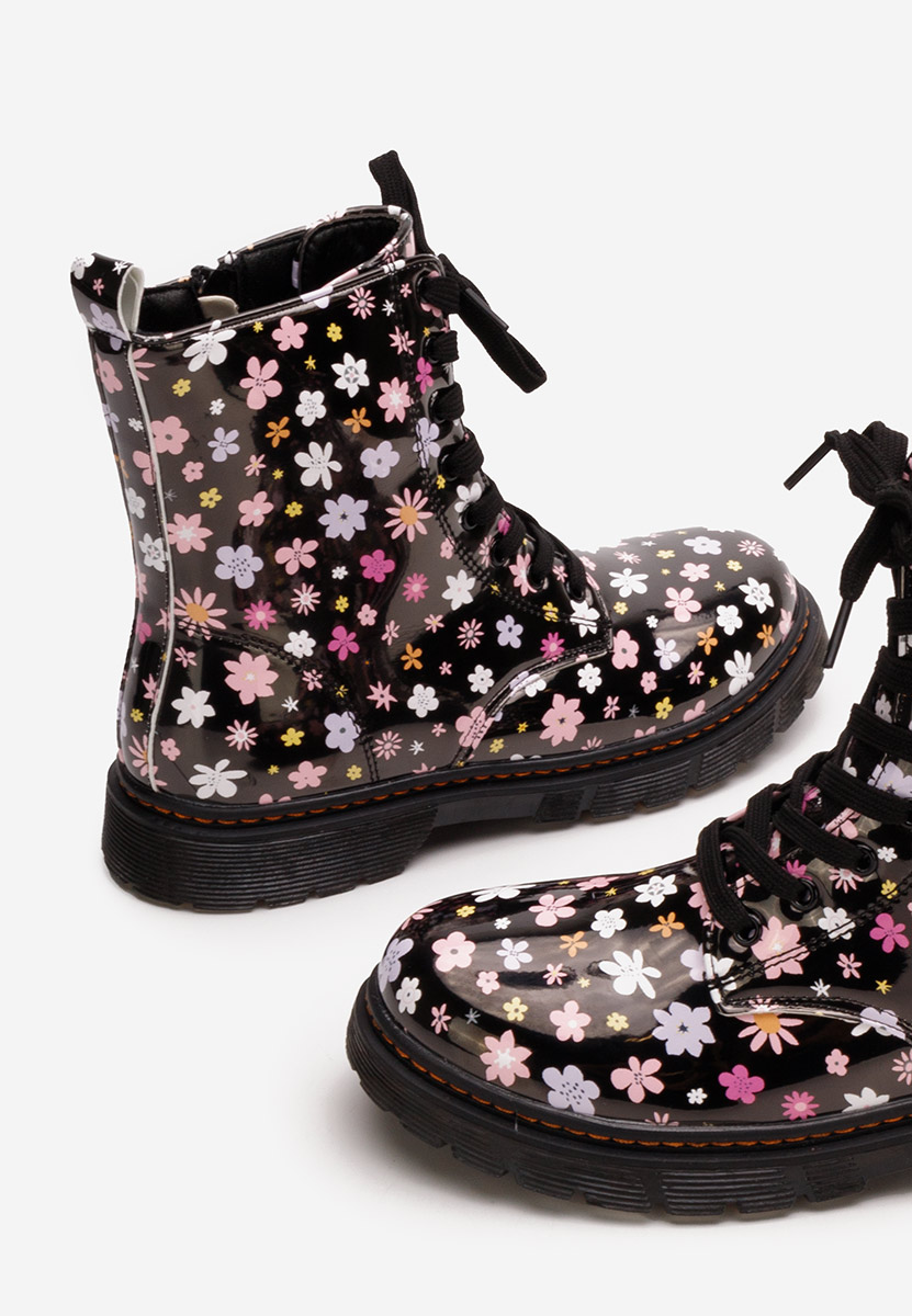 Κοριτσίστικες μποτάκια Flowers Μαύρα