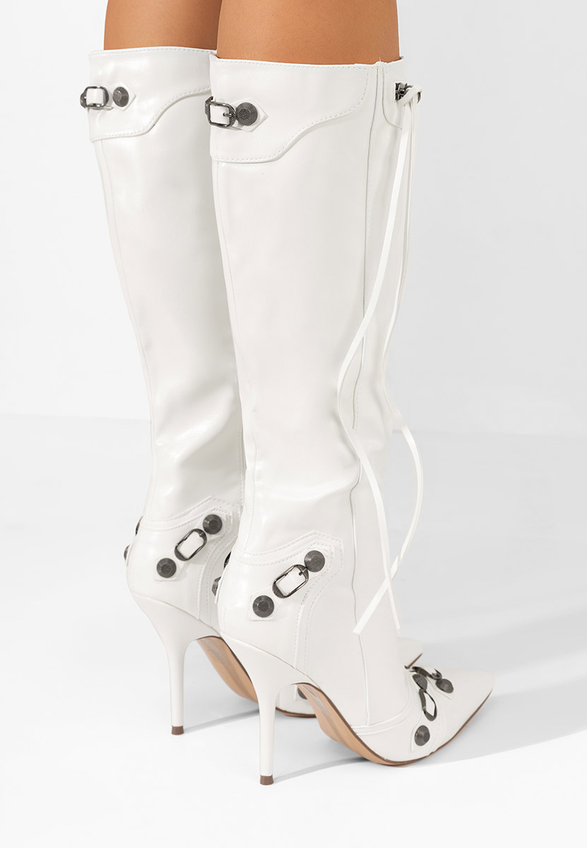 Μπότες με Τακούνι Supreme λευκά