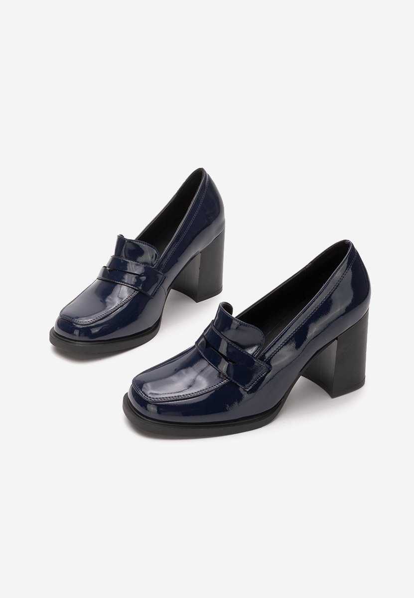 Loafers γυναικεια με τακουνι Odesia μπλε