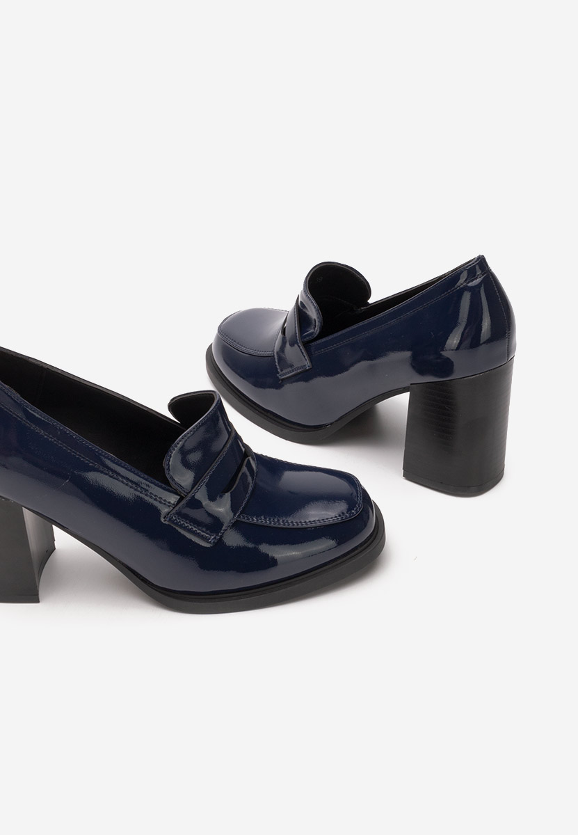 Loafers γυναικεια με τακουνι Odesia μπλε