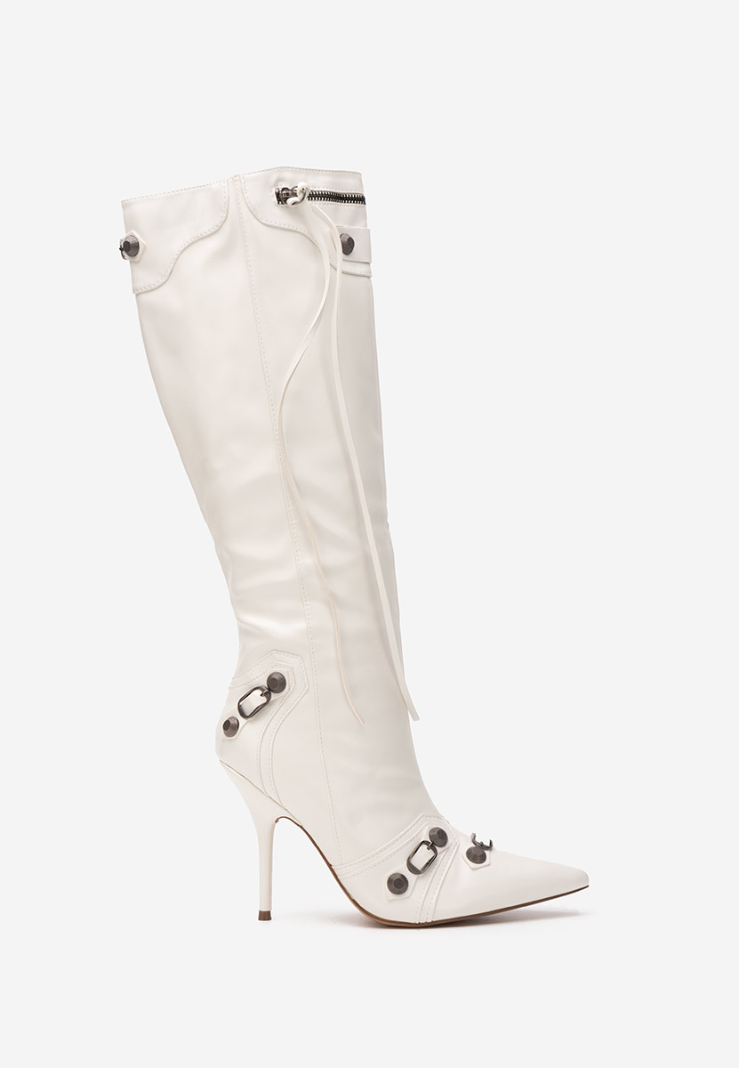 Μπότες με Τακούνι Supreme λευκά