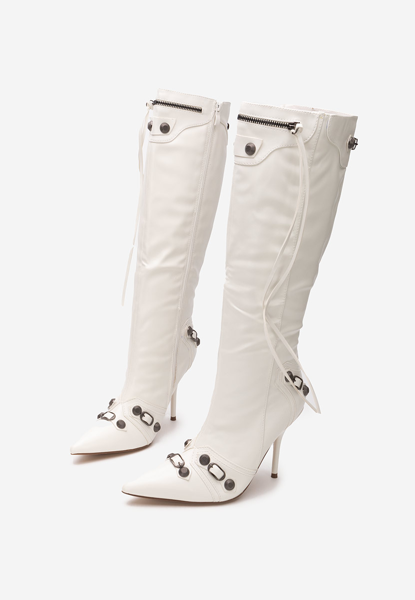 Μπότες με Τακούνι Supreme λευκά