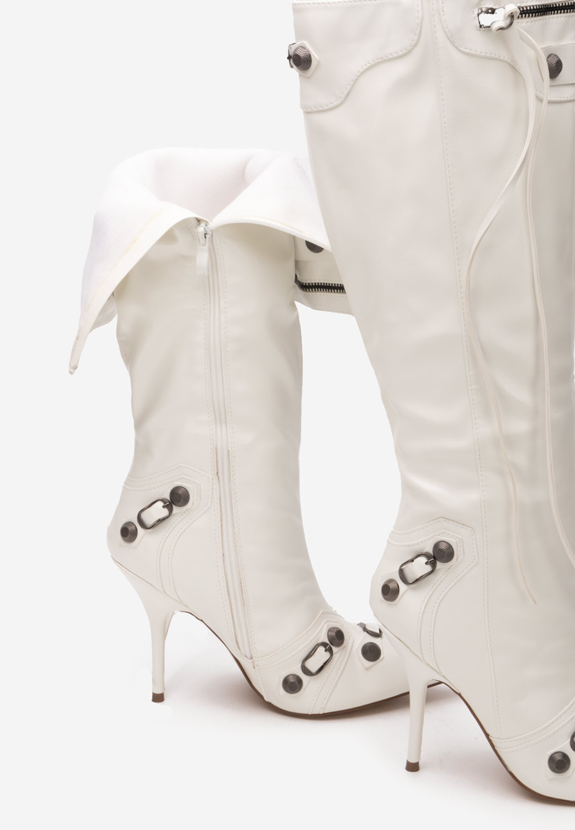 Μπότες με Τακούνι Supreme λευκά