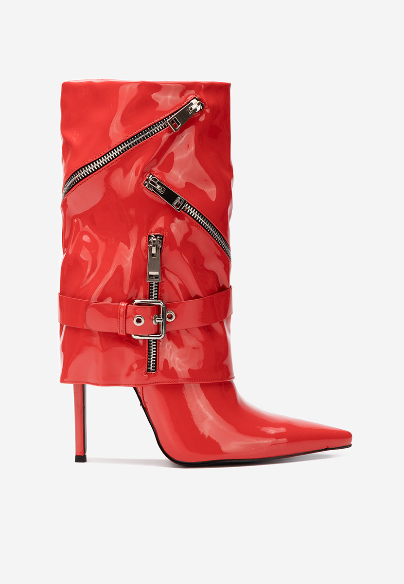 Μπότες με λεπτό τακούνι Radiancy κοκκινα