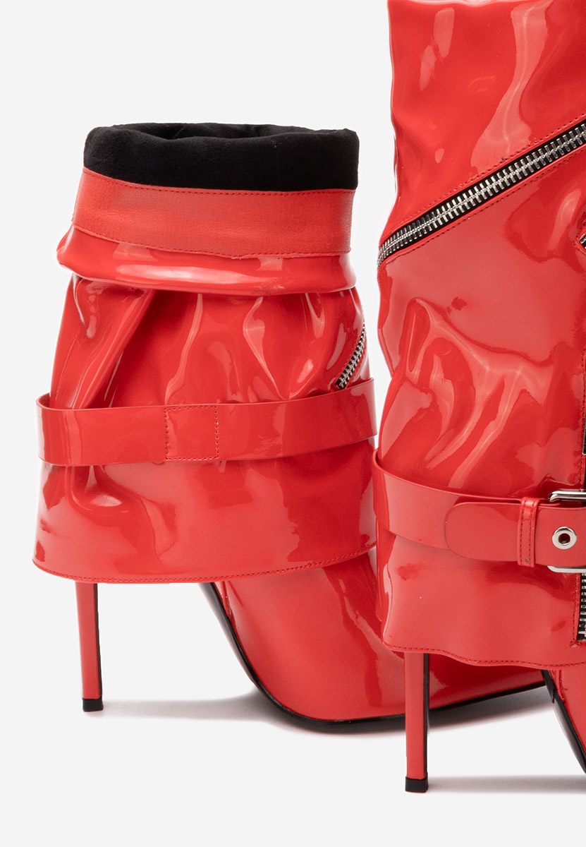 Μπότες με λεπτό τακούνι Radiancy κοκκινα