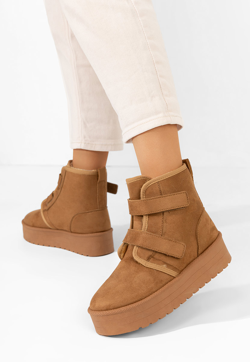 Mποτάκια πλατφόρμα Dagmar ταμπά