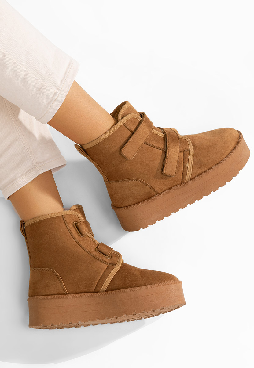 Mποτάκια πλατφόρμα Dagmar ταμπά