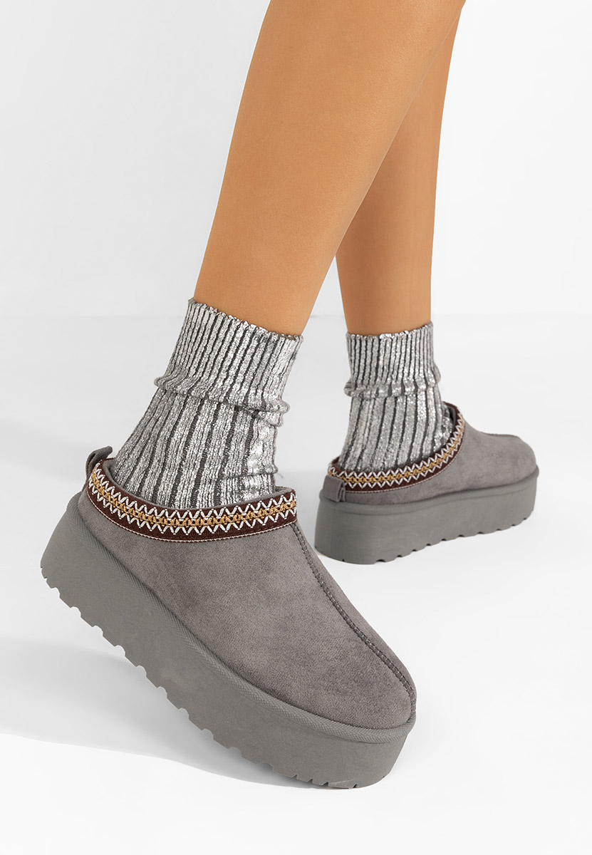 Παντόφλες με πλατφόρμα Comfy γκρι
