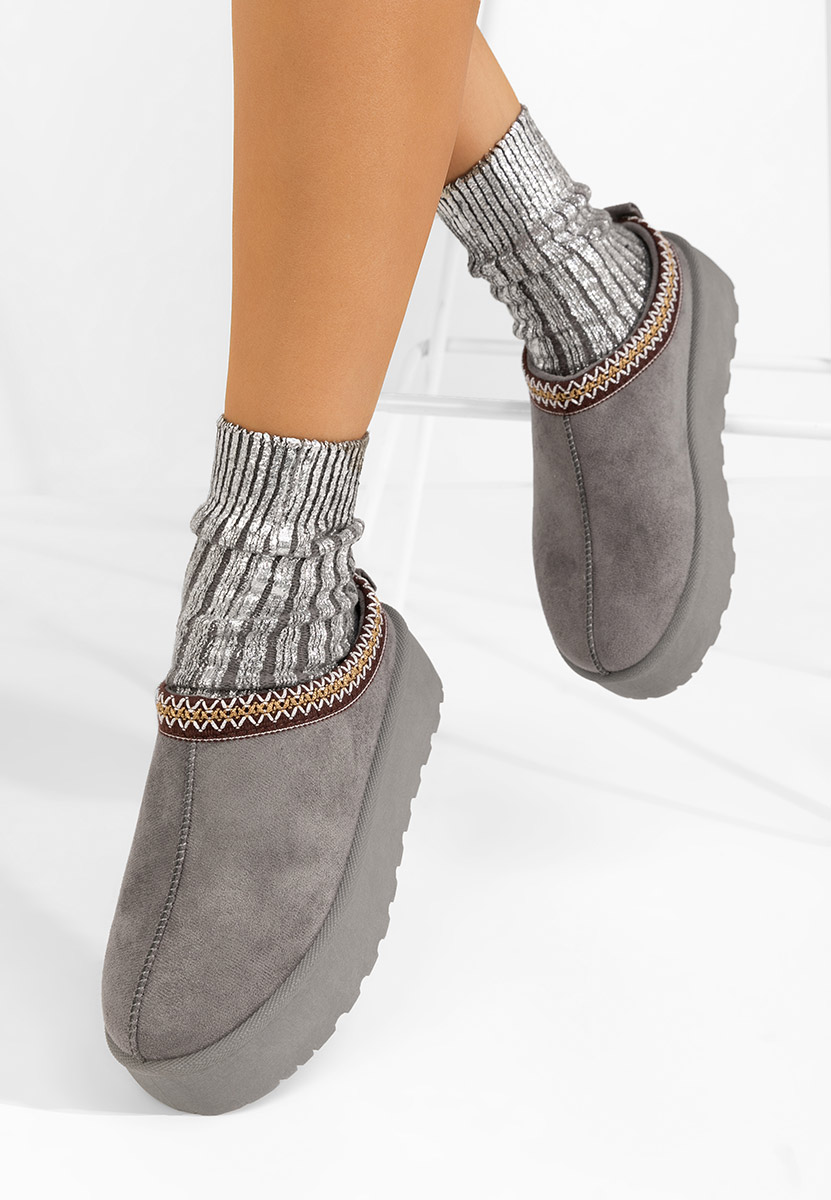 Παντόφλες με πλατφόρμα Comfy γκρι