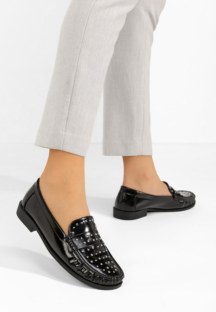 Μοκασίνια γυναικεια Preston μαύρα