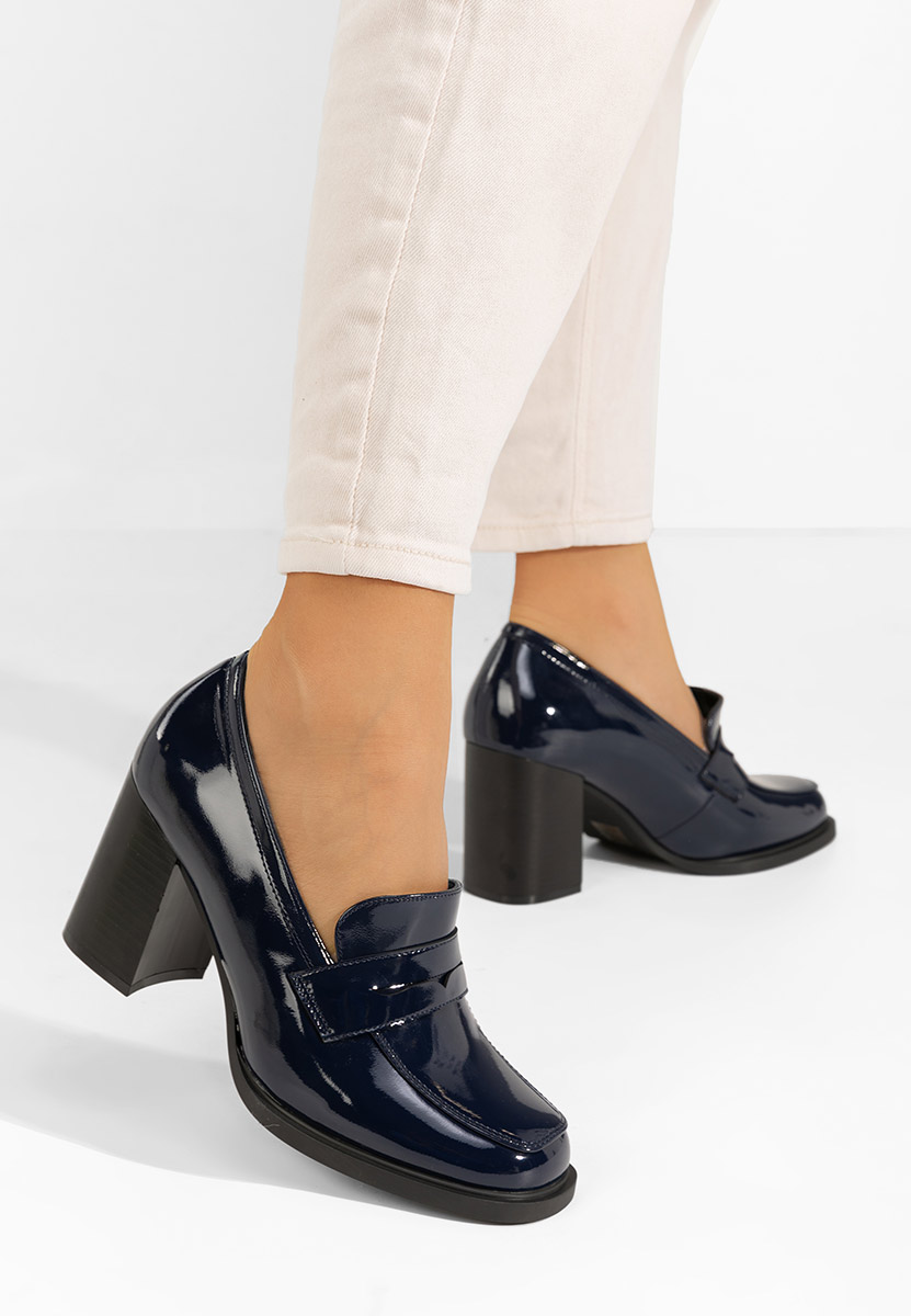 Loafers γυναικεια με τακουνι Odesia μπλε