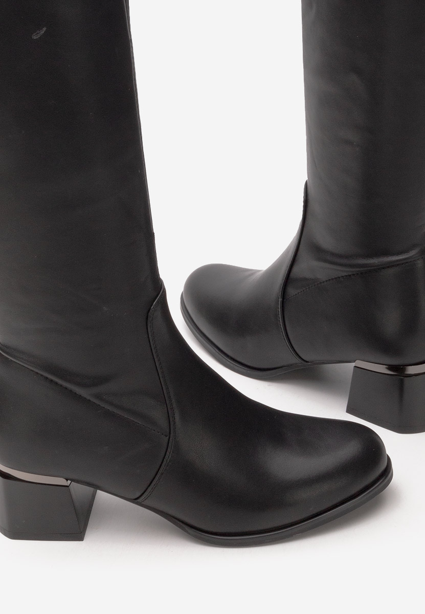 Μπότες με χοντρό τακούνι Lissette Μαύρα