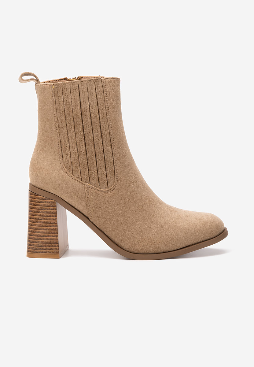 Μποτάκια με χοντρό τακούνι Elowyn χακι