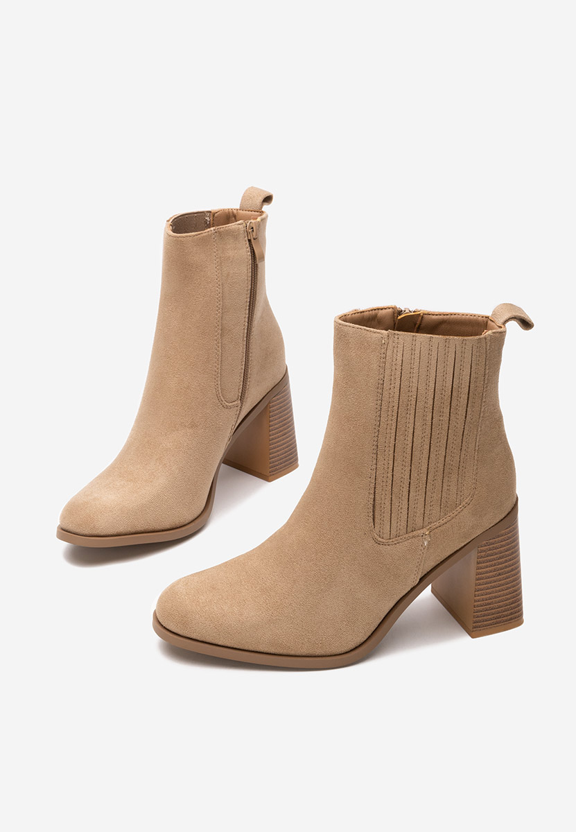 Μποτάκια με χοντρό τακούνι Elowyn χακι