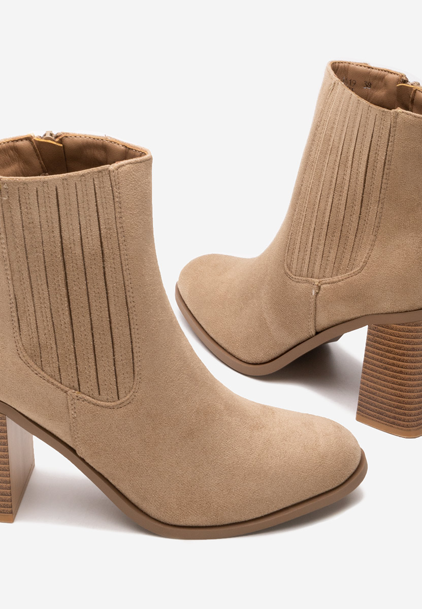 Μποτάκια με χοντρό τακούνι Elowyn χακι