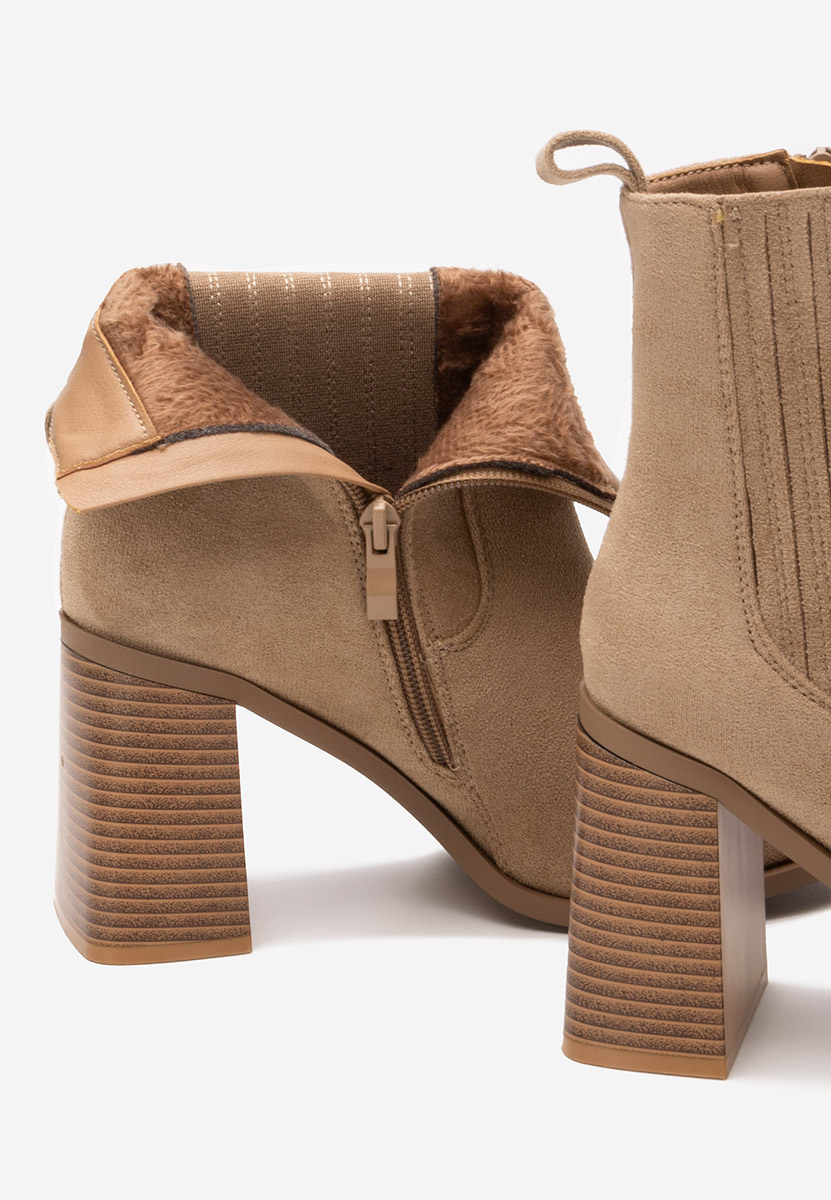 Μποτάκια με χοντρό τακούνι Elowyn χακι