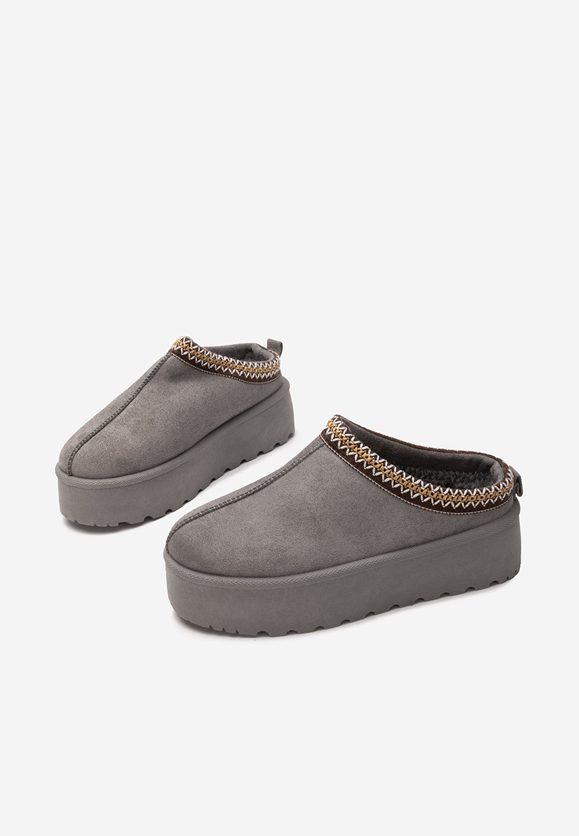 Παντόφλες με πλατφόρμα Comfy γκρι