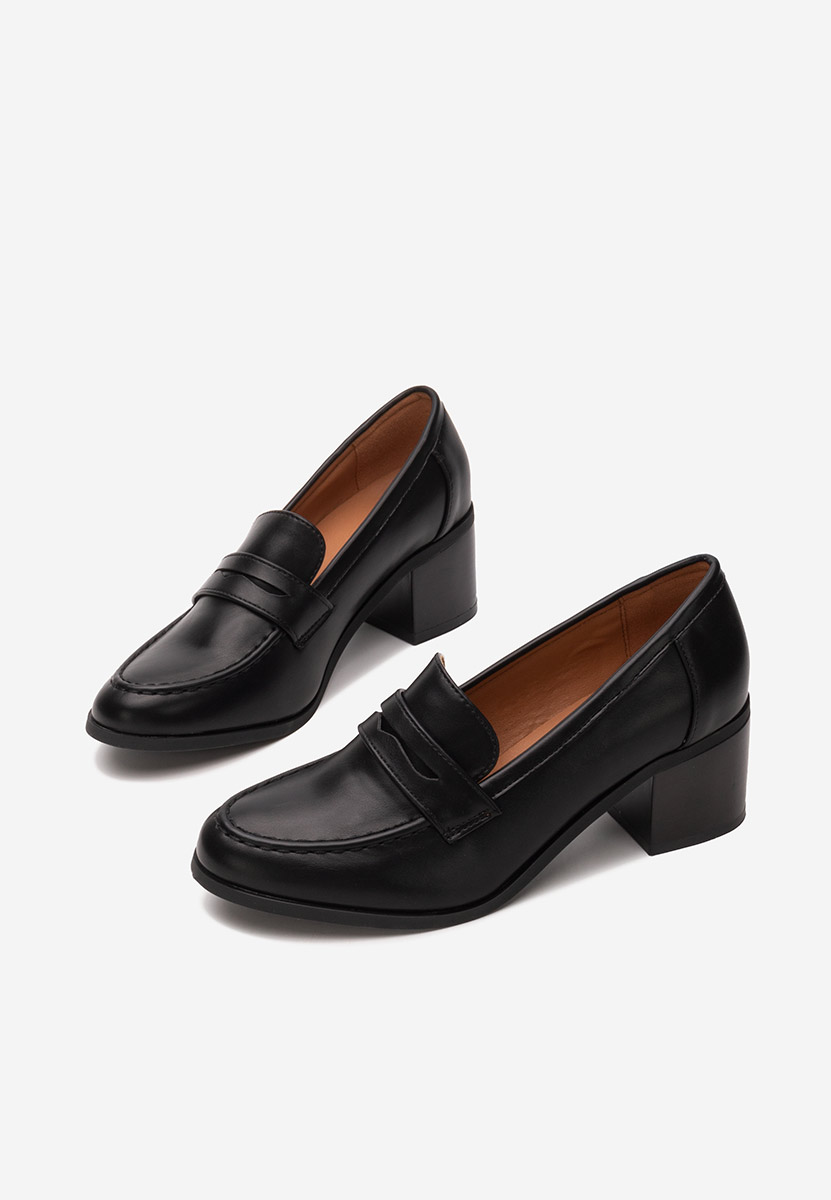 Loafers γυναικεια με τακουνι Sereya μαύρα