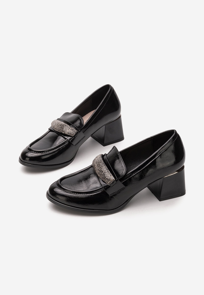 Loafers με τακουνι Classy V5 μαύρα