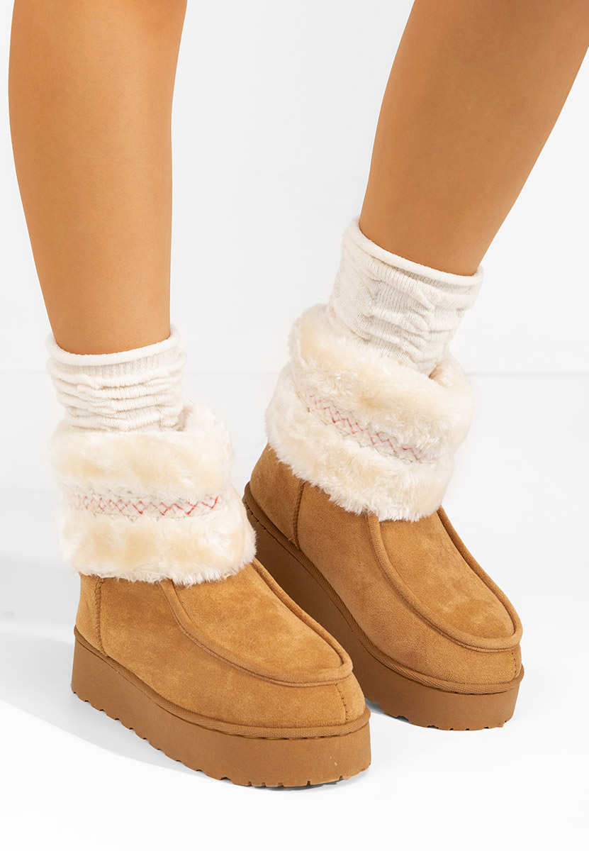 Mποτάκια πλατφόρμα Rosalyn ταμπά