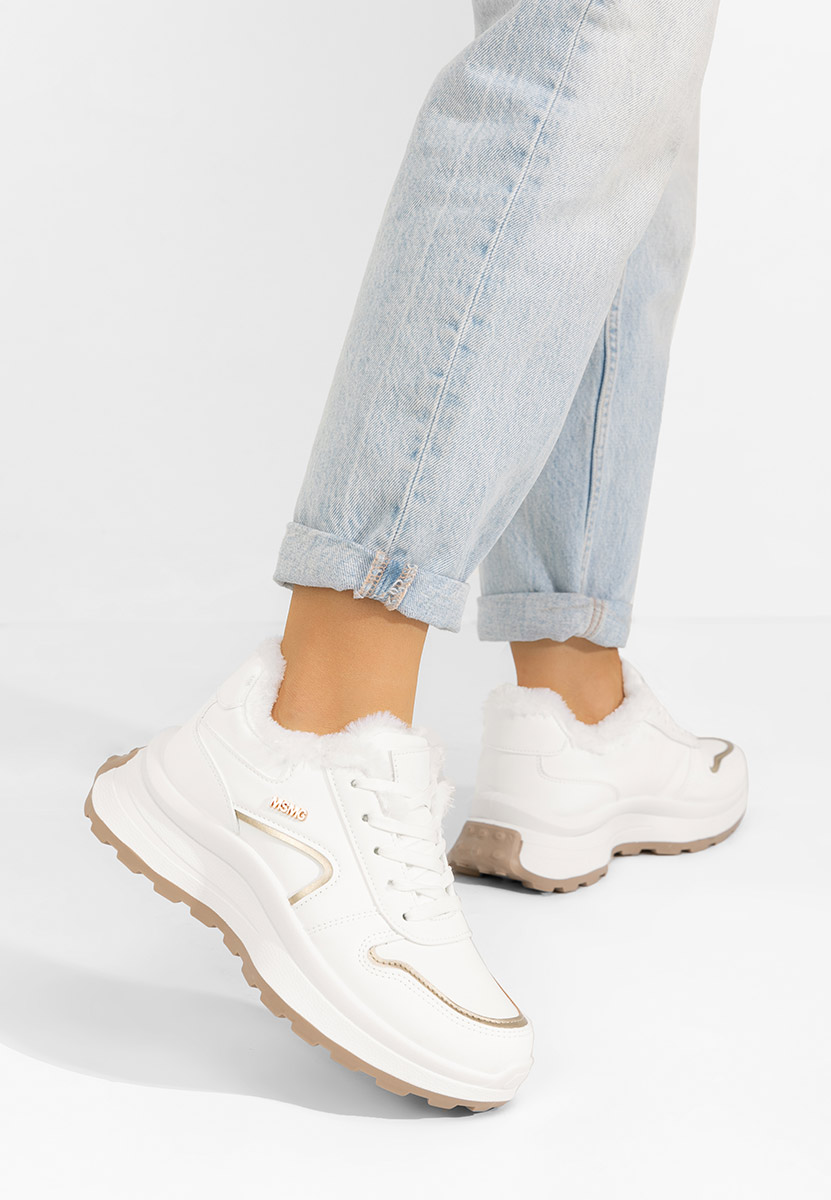 Χειμερινά sneakers γυναικεια Azaira λευκά