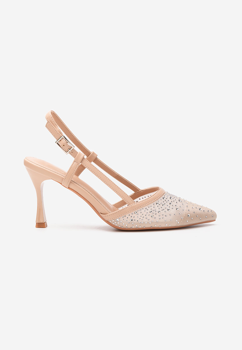 Γόβες slingback Angelas μπεζ