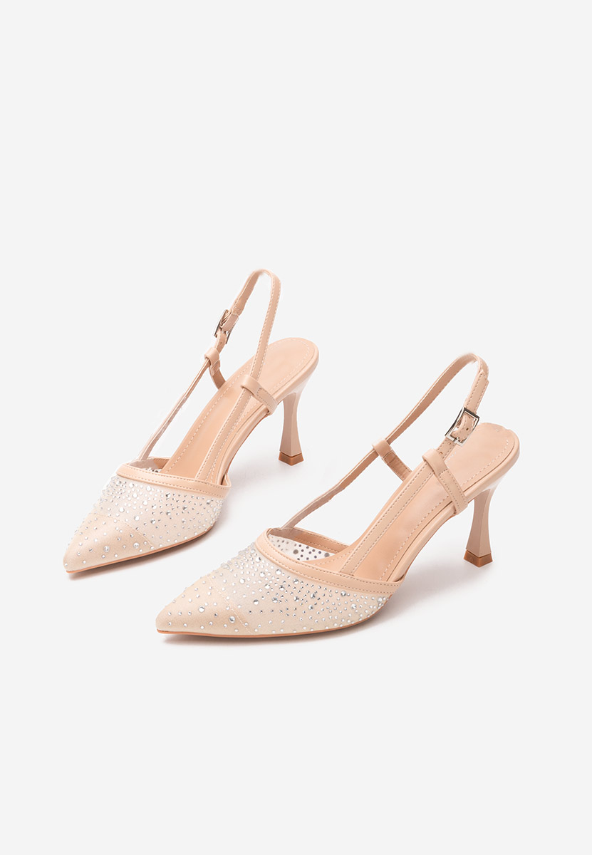 Γόβες slingback Angelas μπεζ