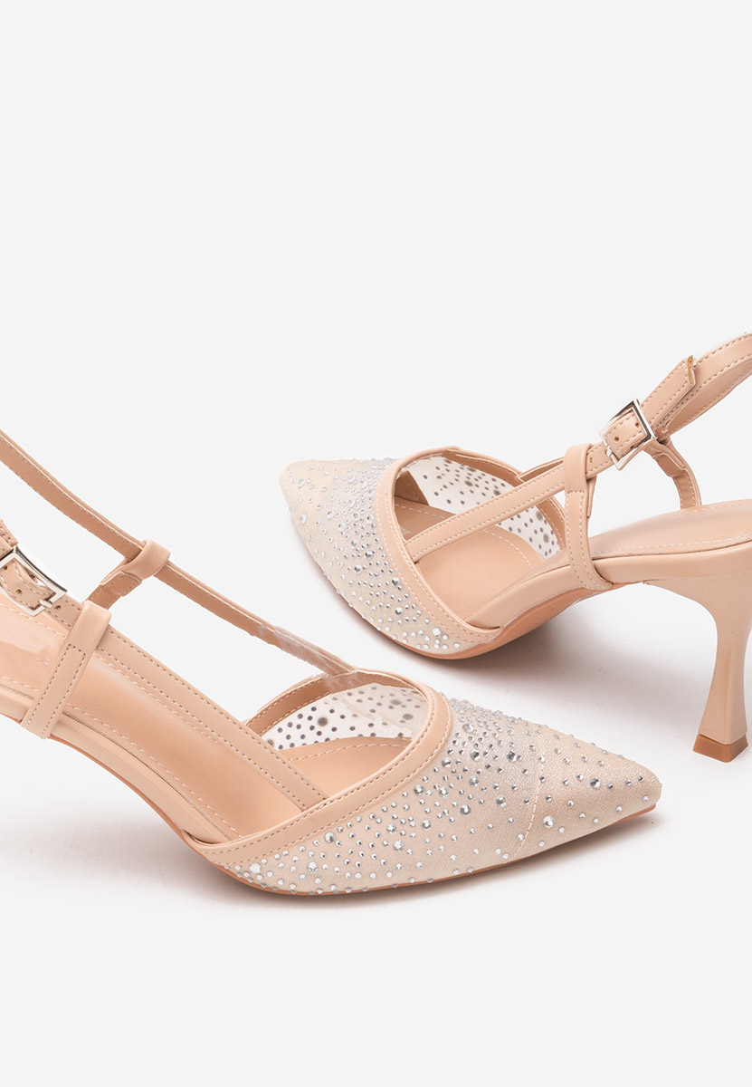Γόβες slingback Angelas μπεζ
