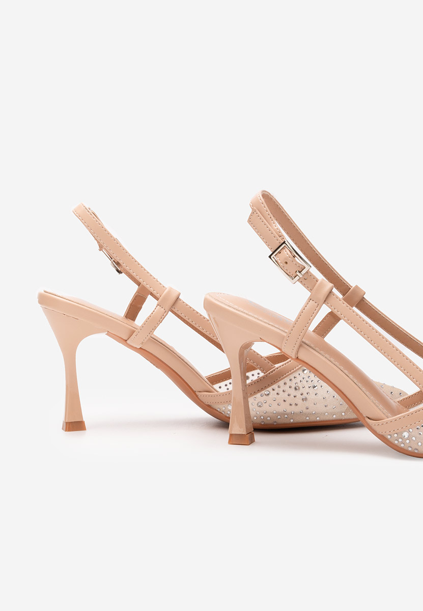 Γόβες slingback Angelas μπεζ