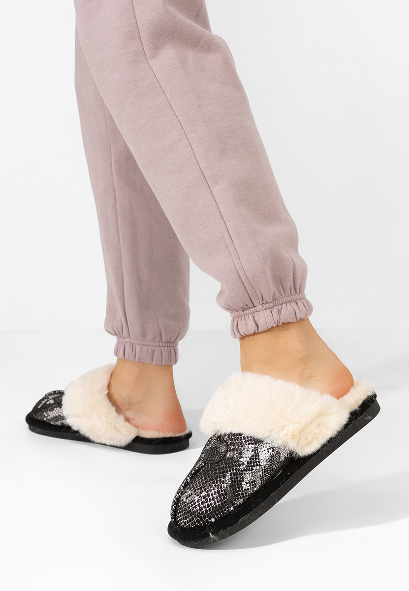 Παντοφλεσ γυναικειεσ χειμερινεσ Ashely μαύρα